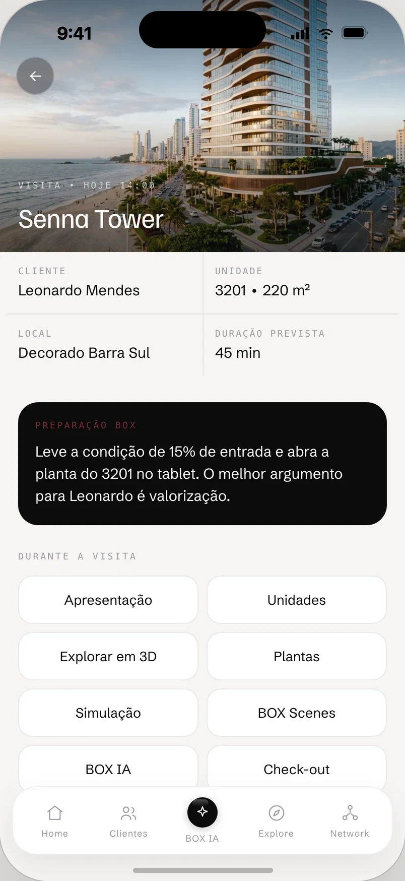 BOX OS App: Visita